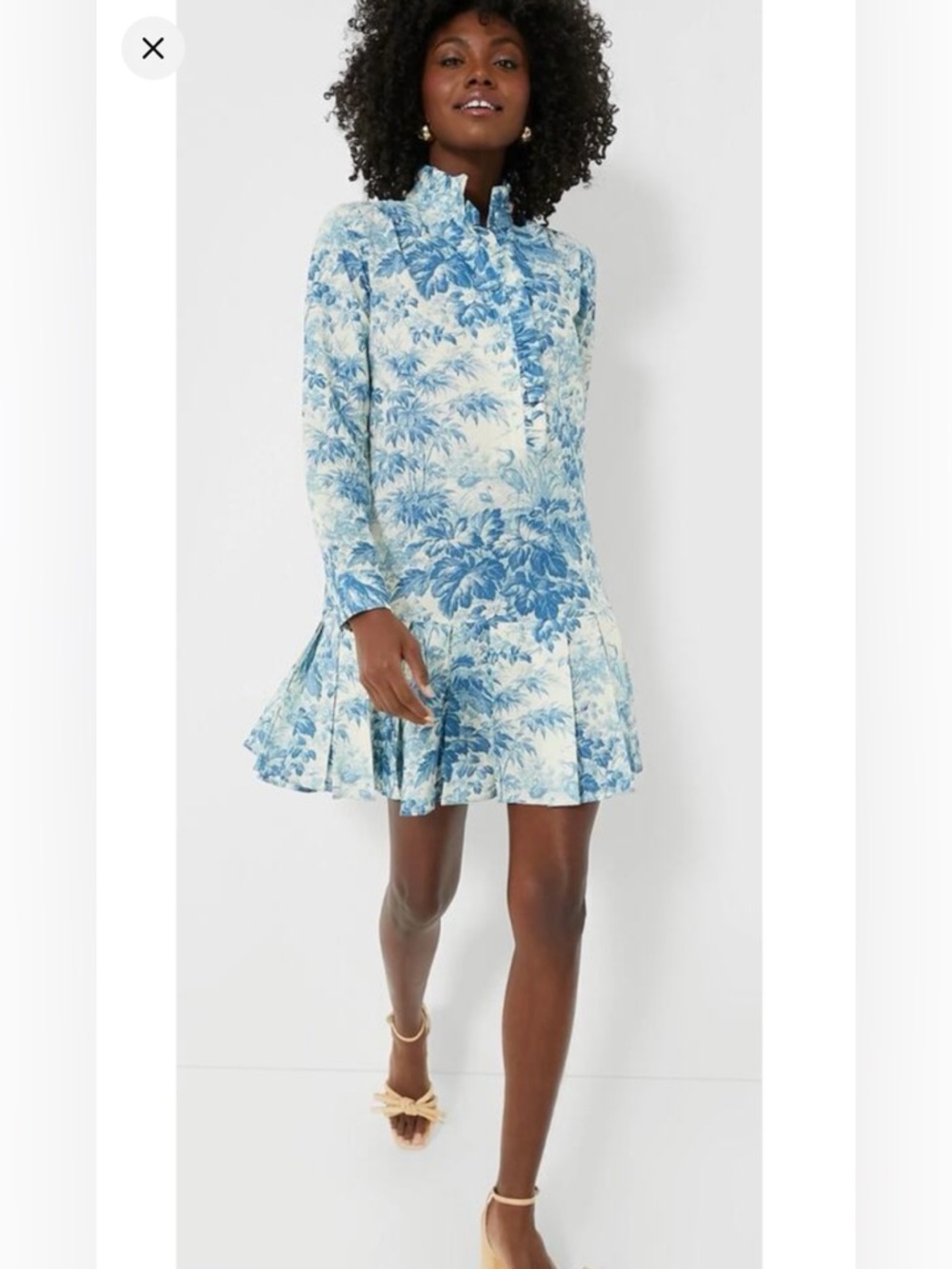 Misty Blue Toile Tate Dress XS